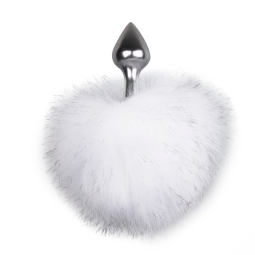 Anální kolík Bunny Tail Plug No. 1 - Silver/White