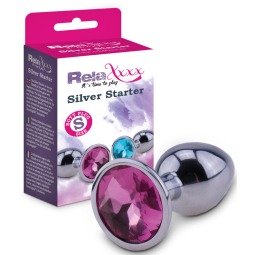RelaXxxx Silver Starter Plug - Anální šperk růžový vel. S
