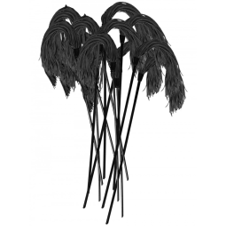 Černý bičík s latexovými třásněmi Fetish Rubber Whip 1 ks