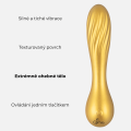 Zlatý vibrátor Sweet Smile Metallic Swirl s ohebným tělem a krouceným povrchem
