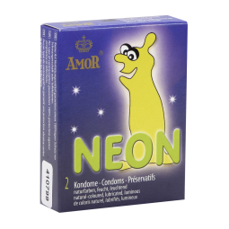 Amor Neon svítící kondomy 2 kusy