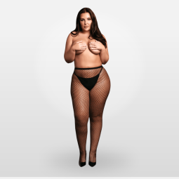 Černé síťované punčocháče plus size Le Désir