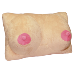 Žertovný měkoučký polštářek ve tvaru prsou