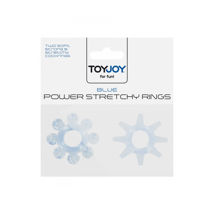 Sada 2 pružných transparentních kroužků Power Stretchy Rings Blue