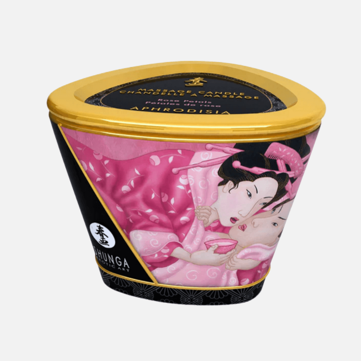 Shunga masážní svíčka růže 170 ml pro smyslnou masáž