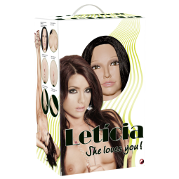 Leticia love doll vibrační nafukovací panna Letícia s krásným realistickým obličejem a černými vlasy
