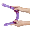 Double Trouble 43 cm - Oboustranný fialový masturbátor