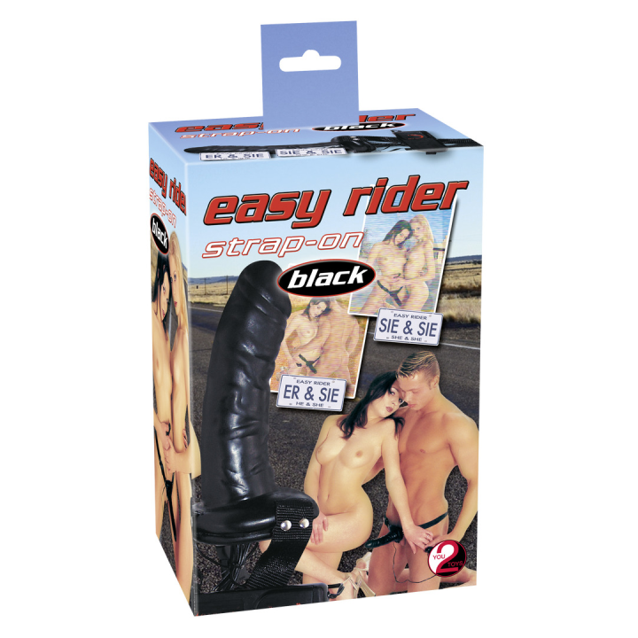 Easy Rider Skin Strap On - Tělový vibrační připínací penis pro muže