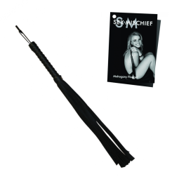S&M Black Faux Leather Flogger - Bič 61cm