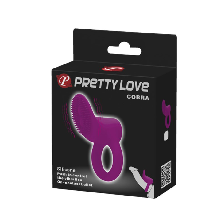 Pretty Love vibrační kroužek Cobra - fialový
