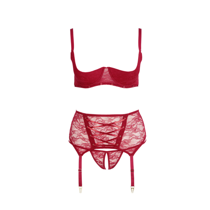 Sada polopodprsenky s odepínatelnými košíčky, podvazkového pásu a tang