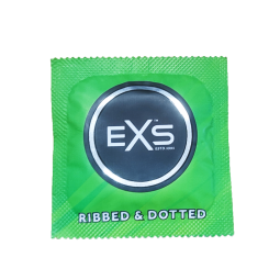 EXS 3in1 Ribbed, Dotted and Flared - vroubkované kondomy 1 ks