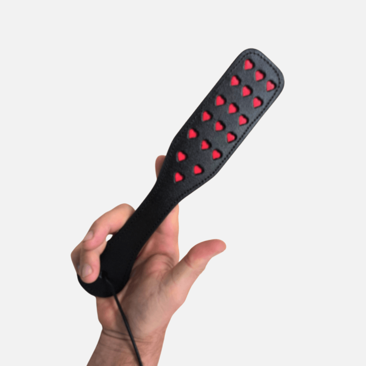 Kožená plácačka se srdíčky Willi Red Blush