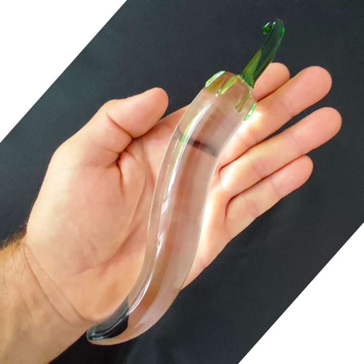 Gläs skleněné dildo - paprika