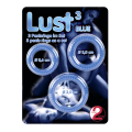 Sada 3 silikonových kroužků s různou velikostí Lust 3 Blue