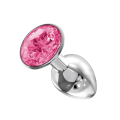 Ocelový anální kolík s růžovým šperkem Lola Diamond small