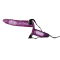 Vibrating Strap on Duo - Dvojitý fialový vibrační připínací penis