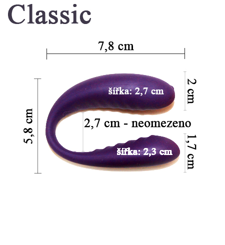 Rozměry vibrátoru We-Vibe Classic | Willi.cz