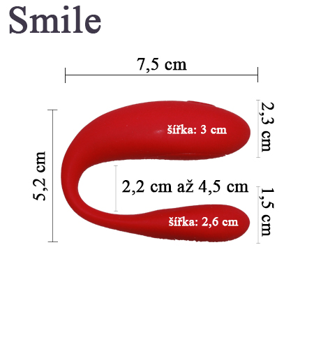 Rozměry vibrátoru We-Vibe Smile | Willi.cz